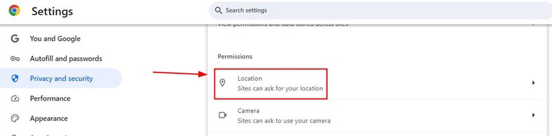 enable location google chrome