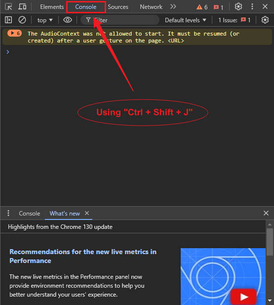 how to open console on chrome