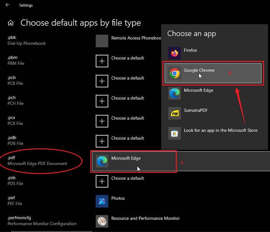 open pdf in google chrome instead edge