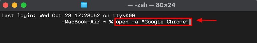 google chrome open from terminal
